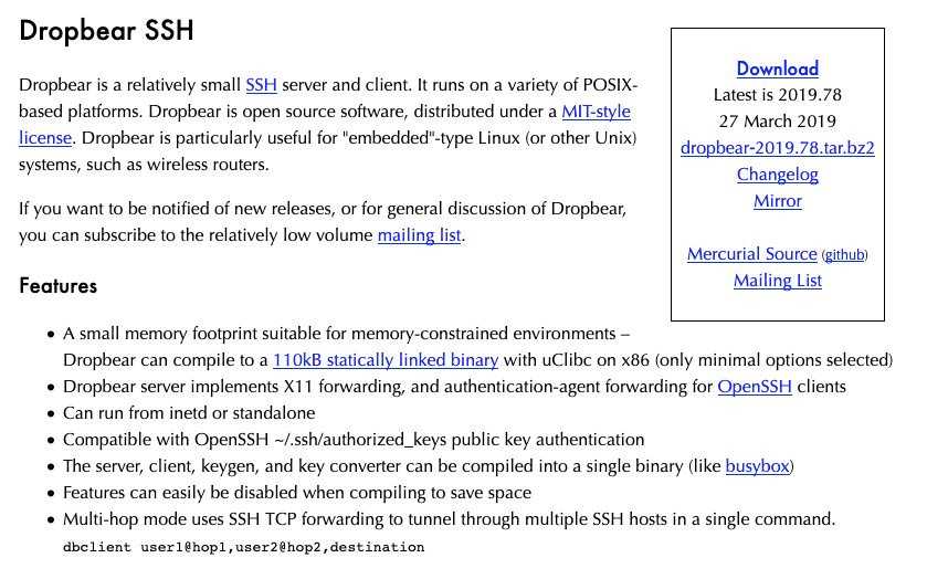 Dropbear Openssh Dropbear Openssh
